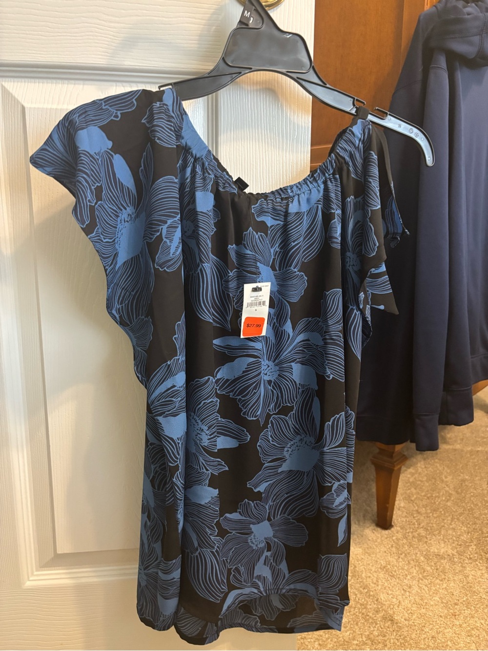 Blue Floral Off-Shoulder Blouse from Banana Republic